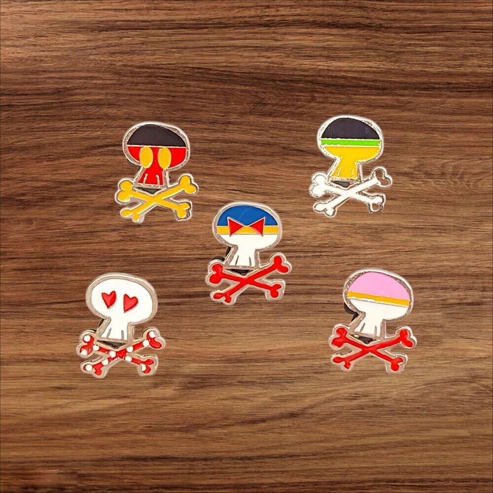 5 Mickey Mouse Skull and Crossbones Disney Parks Trading Pins, Plus 2 Bonus Pins